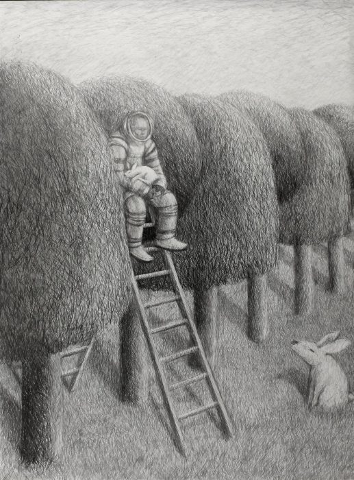 Dale pibe - 134x185 - Grafito sobre MDF - 2016