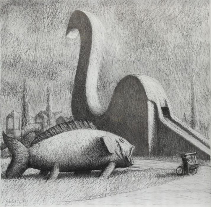 Domingo de Pororó - 114x111 - Grafito sobre MDF - 2013