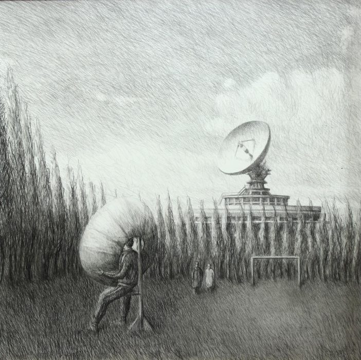 El zurdo - 122x84 - Grafito sobre MDF - 2018