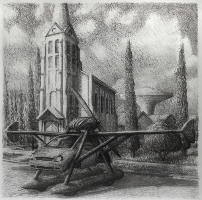 Los lunes no hay misa - 114x114 - Grafito sobre MDF - 2013