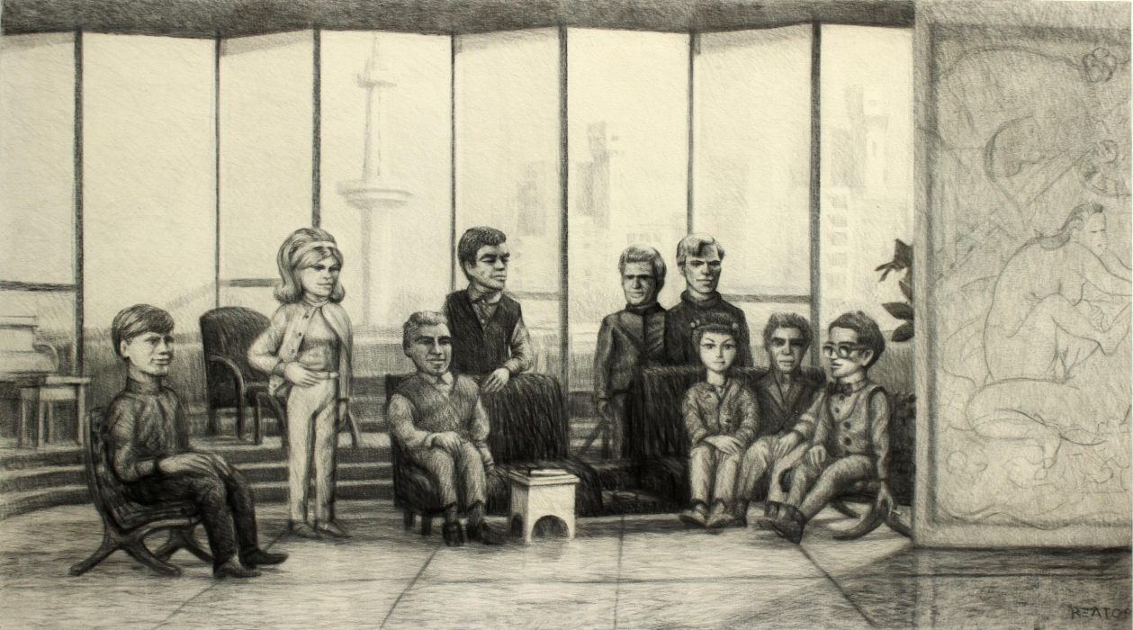 Reunión de gabinete - 260x147 - Carbonilla y grafito sobre tela y tabla - 2019