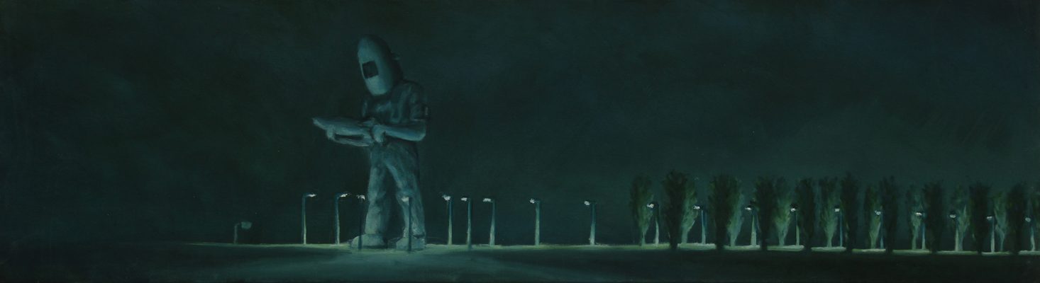 Soldador nocturno 2 - 180x50 - Óleo sobre tela